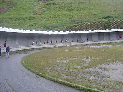 Français : Passage dans la piste de bobsleigh de La Plagne sur la 6000D 2014