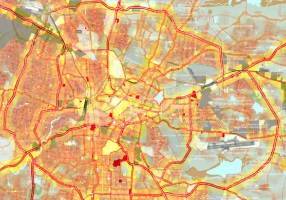 a colourful map of Bangalore (India)