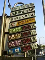 Taiwan: fuel:octane_98=yes fuel:octane_95=yes fuel:octane_92=yes fuel:diesel=yes