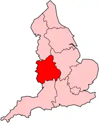 Region Highlighted on England Map