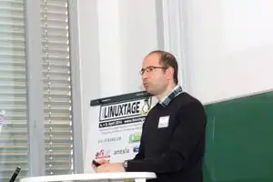 Balázs Bárány bei seinem Vortrag