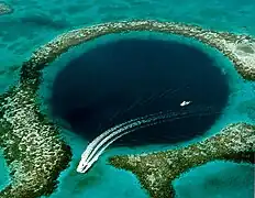 Great Blue Hole Great Blue Hole - a rare case of a submarine doline (mapped as natural=cave_entrance)