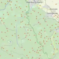 Many peaks in the Harz Mountains