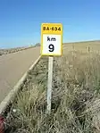 Spain highway=milestone distance=9 ref=BA-634