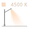Illustration einer Straßenlampe mit einer Farbtemperatur von 4500 K.