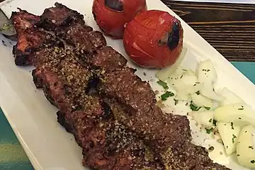 Torsh kebab, a traditional sour Iranian kebab