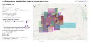Pascal Neis' OSM changeset analysis tool over Lake Itasy, dated April 23, 2019
