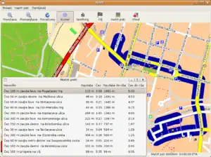 Navit routing in Ljubljana in Slovenian language