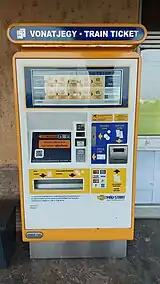 MÁV jegy- és bérletkiadó automata
