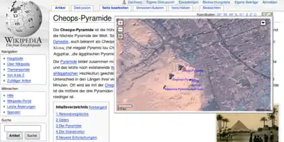 Pirámides de Giza en modo satélite. Octubre de 2006.