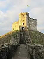 Normanský keep na hradě v Cardiffu