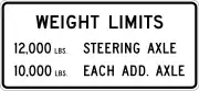 Oregon: maxaxleload=10000 lbs maxaxleload:conditional=12000 lbs @ "steering axle"