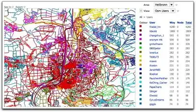 OSM Mapper showing user rankings on the right