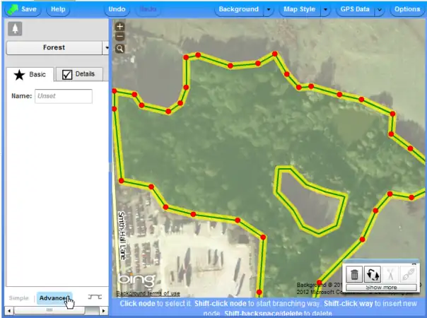 Chcete-li vidět vlastní značky, které byly přidány, klikněte na Advanced.