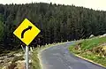 This sign includes an arrow indicating a change in the road geometry, but shouldn't be mapped using the turn:lanes tag.