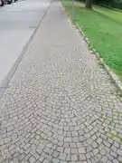 sett:length=0.05 mosaic paving (stone size around 5 cm)