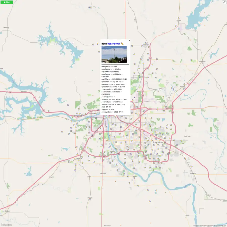 Sirens map with custom photo popup View Source