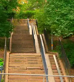 highway=steps ramp=yes wheelchair=no ramp:stroller=yes ramp:bicycle=yes