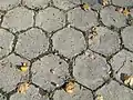 Hexagonal concrete paving stones