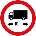 Vienna Convention: maxlength=10 (The truck symbol is for referring to the length dimension only)[a]