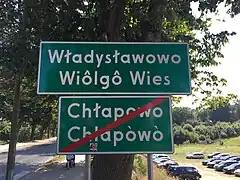 Bilingual village name in Poland name:pl=Władysławowo name:csb=Wiôlgô Wies