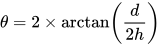 Angular size math for sun on flat earth 1.svg