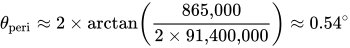 Angular size math for sun on globe earth 2.svg