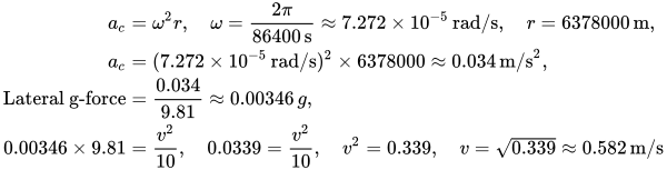 Car cornering speed compared to cornering around earth.svg