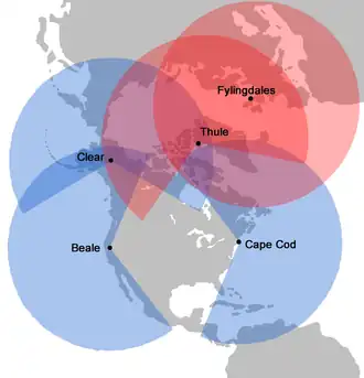 The early warning radar coverage doesn't cover most of the U.S. Instead, it's mainly focused on its coastlines.