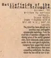 Listing for Battlefields of the Eternal Struggle from the White Wolf 1995 Game Studio Catalog (May-Dec).