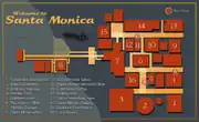 A map of Santa Monica as it appears in VTM: Vampire: The Masquerade - Bloodlines .