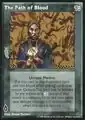 The Path of Blood VTES Ancient Hearts card. Art by Drew Tucker