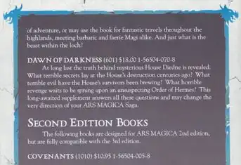 The Tribunals of Hermes: Loch Leglean Second Page Listing from the 1993-1994 Catalog.