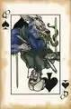 Unknown Female Black Spiral Dancer Spade Queen Card