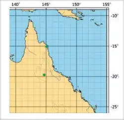 Figure 3. Distribution map of Platynectes weiri, Northern Queensland, Australia